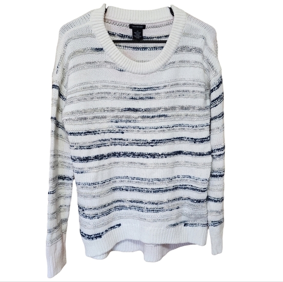 Calvin Klein Oversized Mixed Knit Striped Crewneck Sweater - Picture 3 of 8